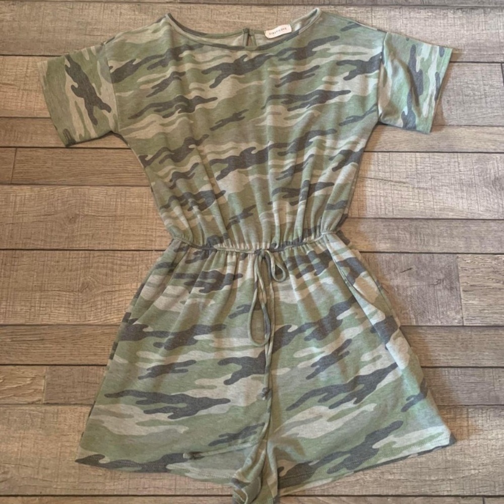 Francesca’s camo print romper